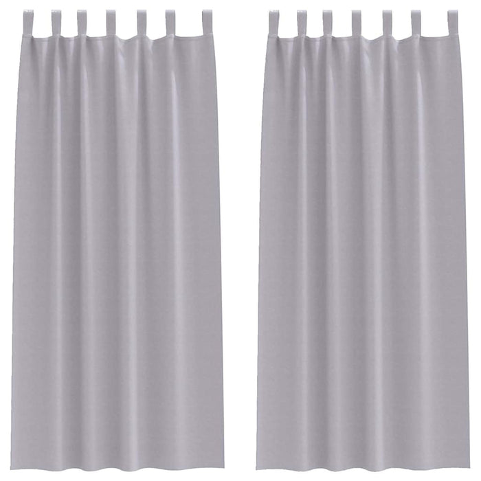 Perdele cu perdele 2 pcs Gri metalic 245 x 140 cm Poliester - WALTI WALTI