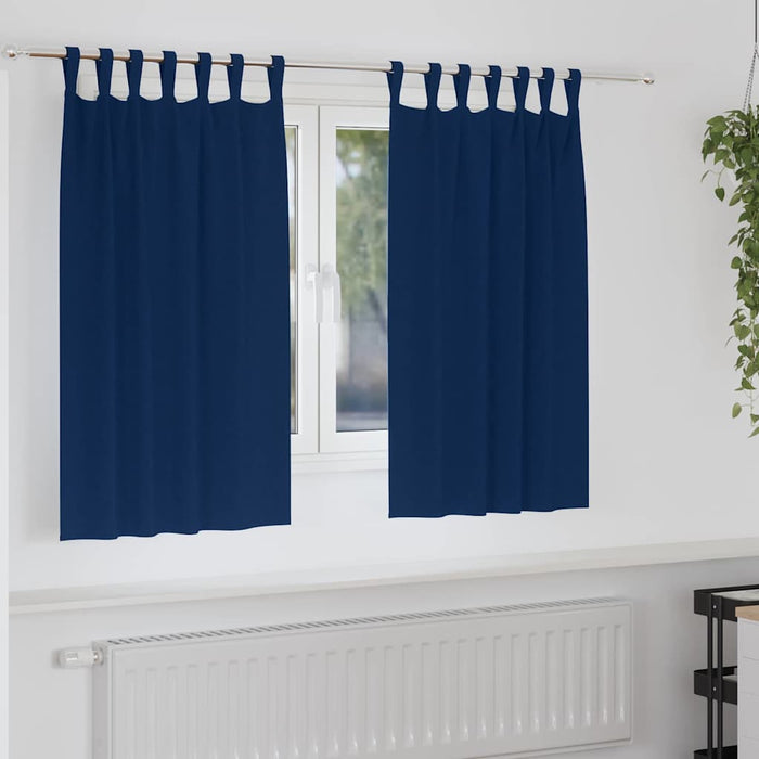 Perdele cu perdele 2 pcs Albastru închis Poliester - WALTI WALTI