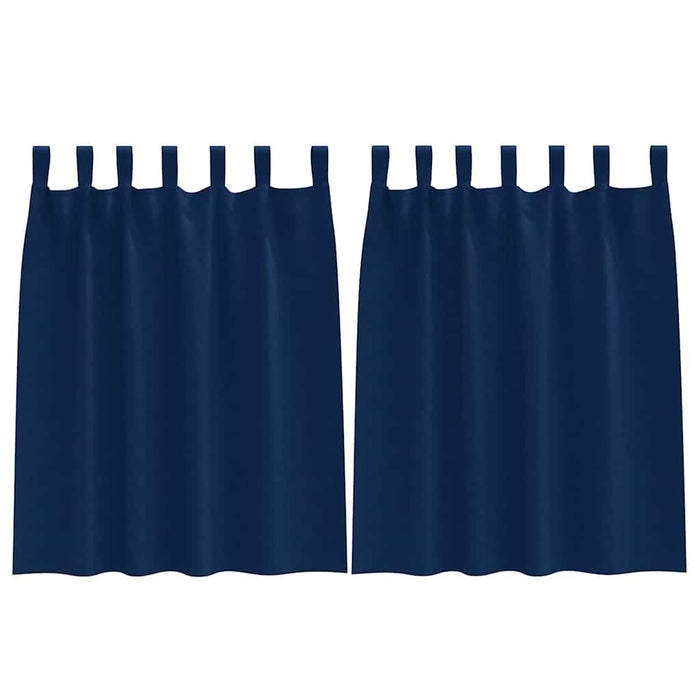 Perdele cu perdele 2 pcs Albastru închis Poliester - WALTI WALTI