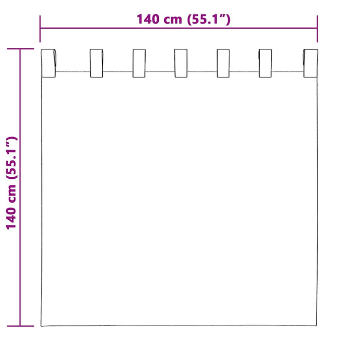Perdele cu perdele 2 pcs Albastru închis Poliester - WALTI WALTI