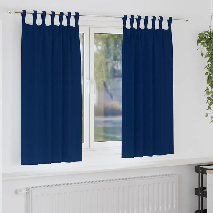 Perdele cu perdele 2 pcs Albastru închis Poliester - WALTI WALTI