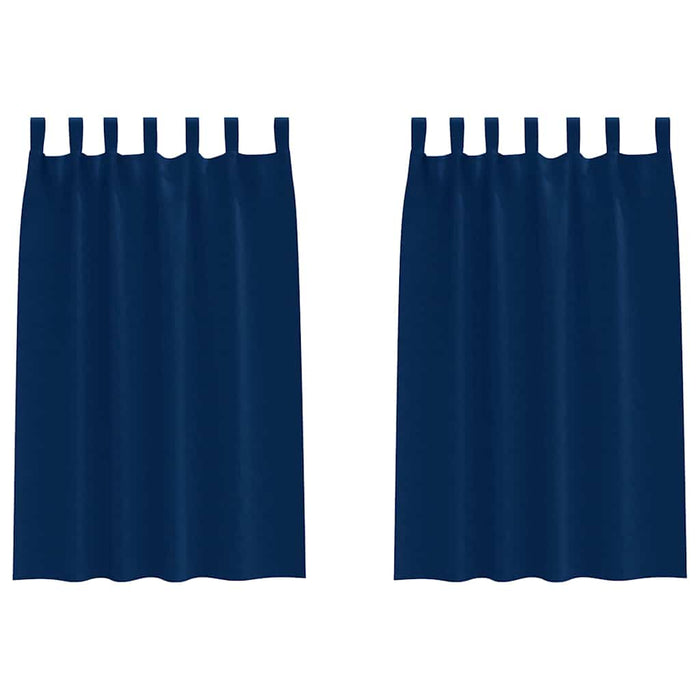 Perdele cu perdele 2 pcs Albastru închis Poliester - WALTI WALTI