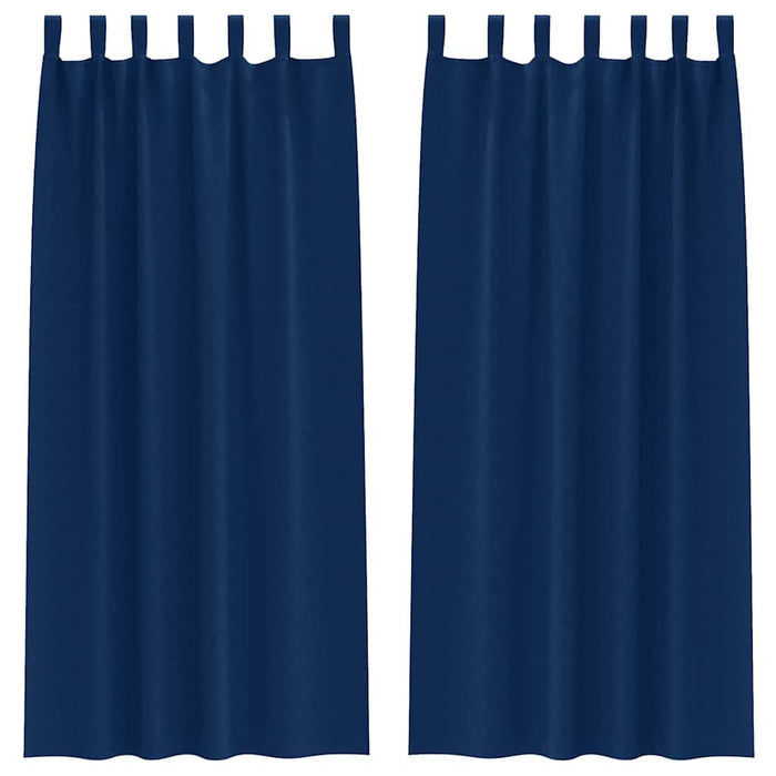Perdele cu perdele 2 pcs Albastru închis 245 x 140 cm Poliester - WALTI WALTI