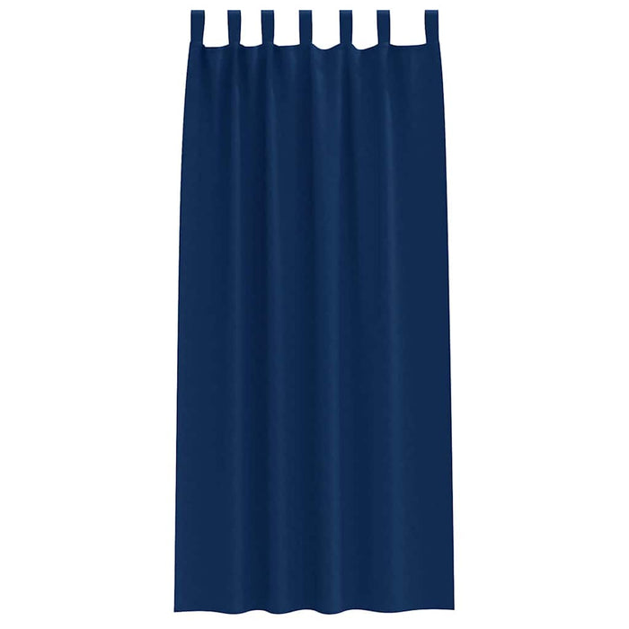 Perdele cu perdele 2 pcs Albastru închis 245 x 140 cm Poliester - WALTI WALTI