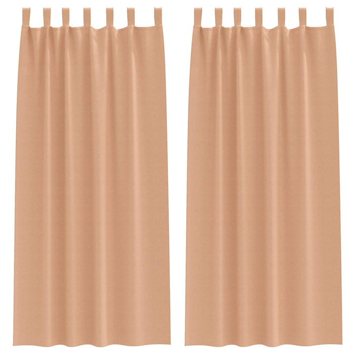 Perdele cu perdele 2 pcs Maro deschis 245 x 140 cm Poliester - WALTI WALTI