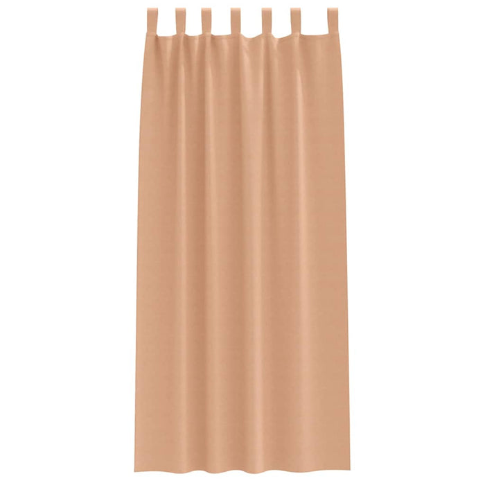 Perdele cu perdele 2 pcs Maro deschis 245 x 140 cm Poliester - WALTI WALTI