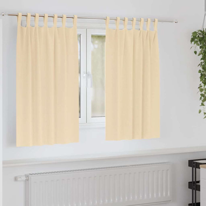 Perdele cu perdele 2 pcs Crem Poliester - WALTI WALTI