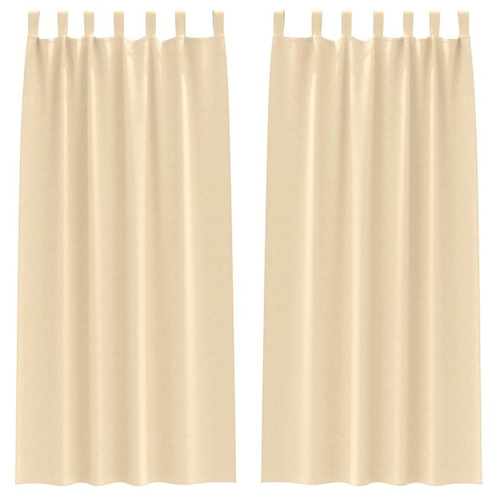 Perdele cu perdele 2 pcs Crem Poliester - WALTI WALTI