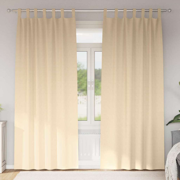 Perdele cu perdele 2 pcs Crem Poliester - WALTI WALTI