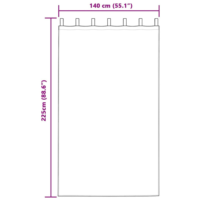 Perdele cu perdele 2 pcs Alb pur Poliester - WALTI WALTI