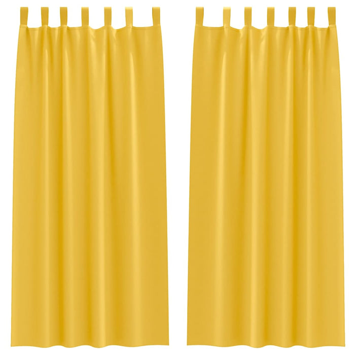 Perdele cu perdele 2 pcs galben muștar 245 x 140 cm Poliester - WALTI WALTI
