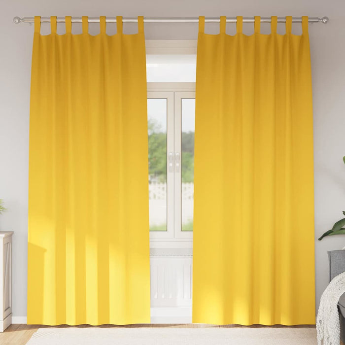 Perdele cu perdele 2 pcs galben muștar 260 x 140 cm Poliester - WALTI WALTI