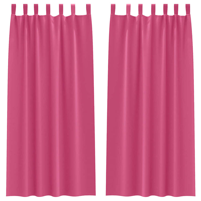 Perdele cu perdele 2 pcs Roz intens 260 x 140 cm Poliester - WALTI WALTI