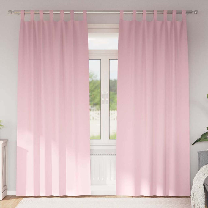 Perdele cu perdele 2 pcs Roz bebeluș 260 x 140 cm Poliester - WALTI WALTI