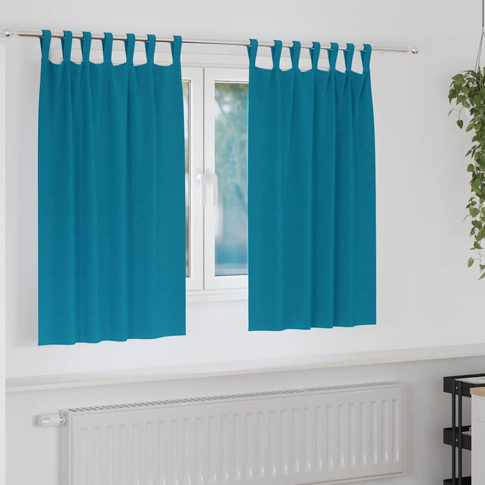 Perdele cu perdele 2 pcs Turcoaz Poliester - WALTI WALTI