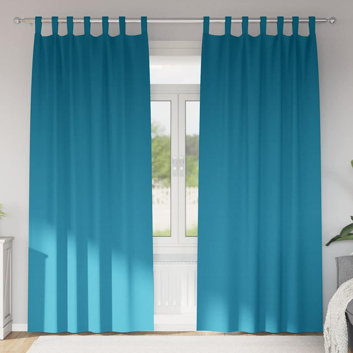 Perdele cu perdele 2 pcs Turcoaz 260 x 140 cm Poliester - WALTI WALTI