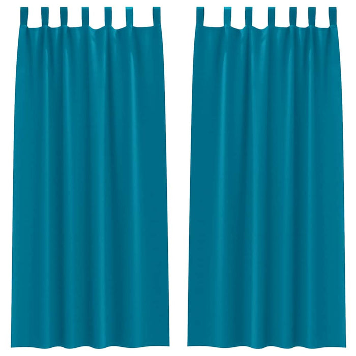 Perdele cu perdele 2 pcs Turcoaz 260 x 140 cm Poliester - WALTI WALTI