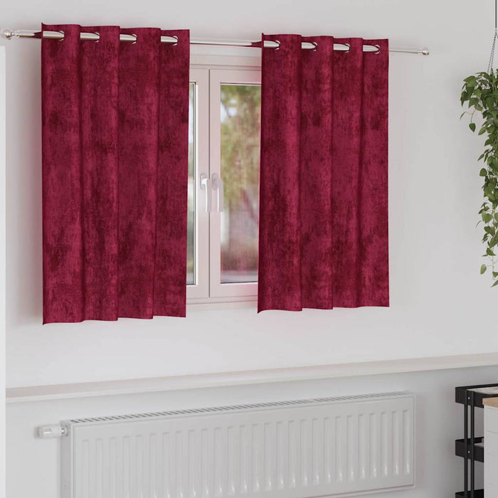 Cortine din catifea 2 pcs Roșu Vin 140 x 140 cm Catifea - WALTI WALTI