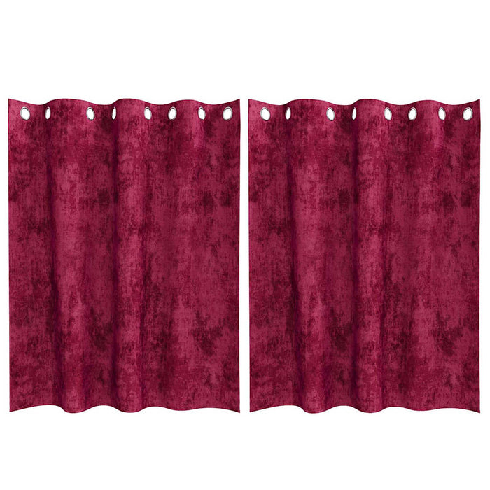 Cortine din catifea 2 pcs Roșu Vin 140 x 140 cm Catifea - WALTI WALTI