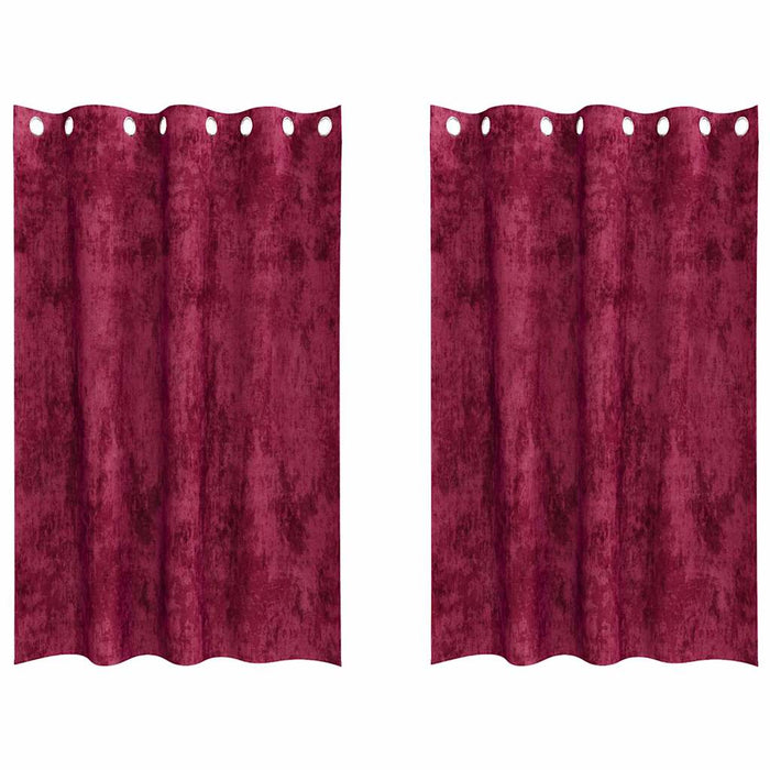 Cortine din catifea 2 pcs Roșu Vin 175 x 140 cm Catifea - WALTI WALTI