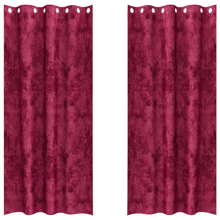 Cortine din catifea cu perdele 2 pcs bordo 245 x 140 cm Catifea - WALTI WALTI