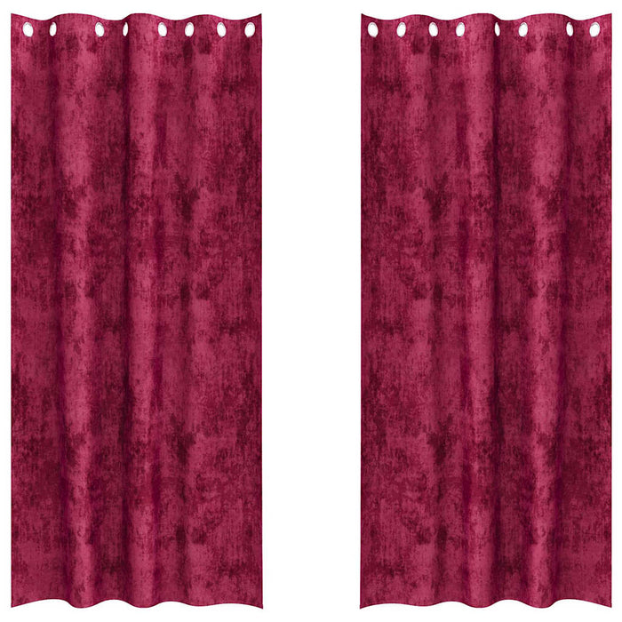 Cortine din catifea 2 pcs Roșu Vin 260 x 140 cm Catifea - WALTI WALTI