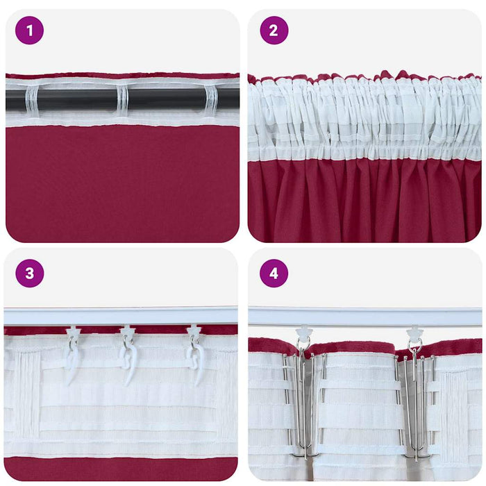Cortine din catifea cu perdele 2 pcs bordo 140 x 140 cm Catifea - WALTI WALTI