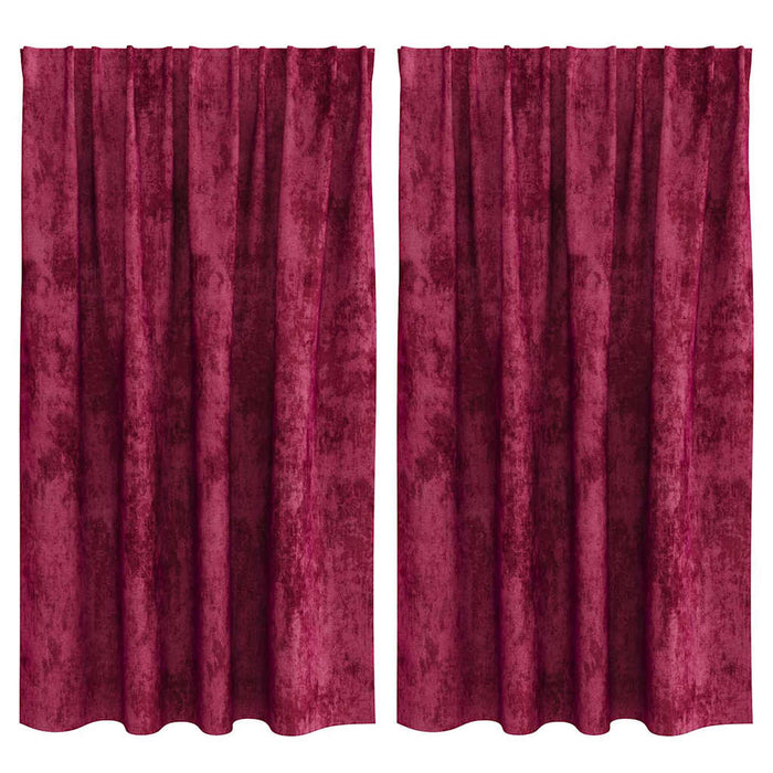 Cortine din catifea cu perdele 2 pcs bordo 140 x 140 cm Catifea - WALTI WALTI