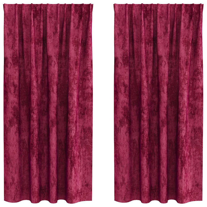 Cortine din catifea cu perdele 2 pcs bordo 175 x 140 cm Catifea - WALTI WALTI