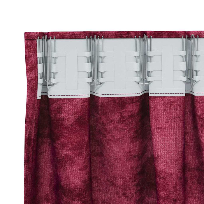 Cortine din catifea cu perdele 2 pcs bordo 225 x 140 cm Catifea - WALTI WALTI