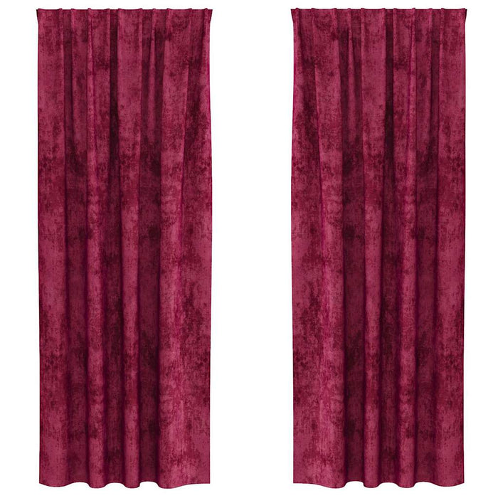 Cortine din catifea 2 pcs Roșu Vin 260 x 140 cm Catifea - WALTI WALTI