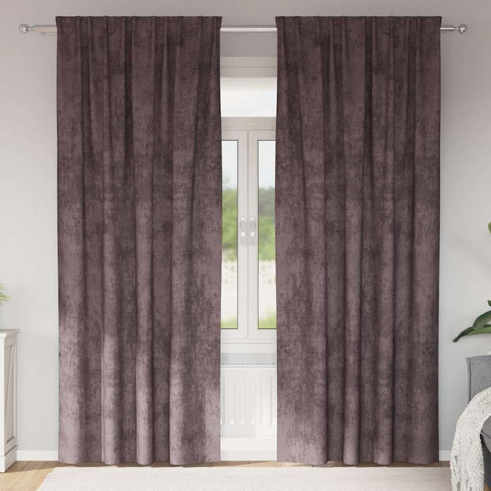 Draperie cu perdele 2 pcs Maro 260 x 140 cm Catifea - WALTI WALTI
