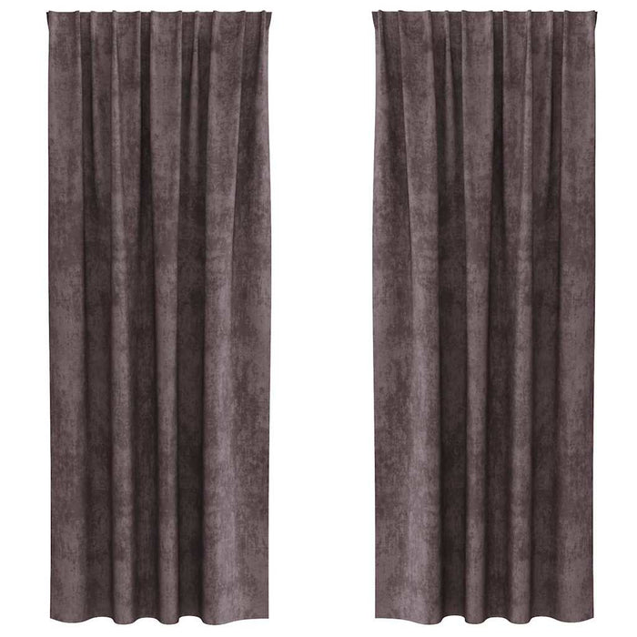 Draperie cu perdele 2 pcs Maro 260 x 140 cm Catifea - WALTI WALTI