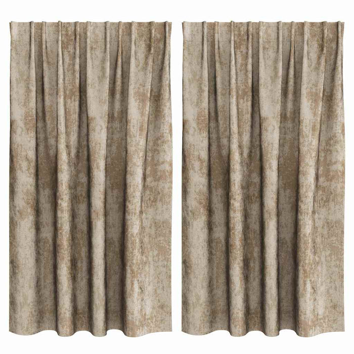 Cortine din catifea 2 pcs Șampanie 140 x 140 cm Catifea - WALTI WALTI