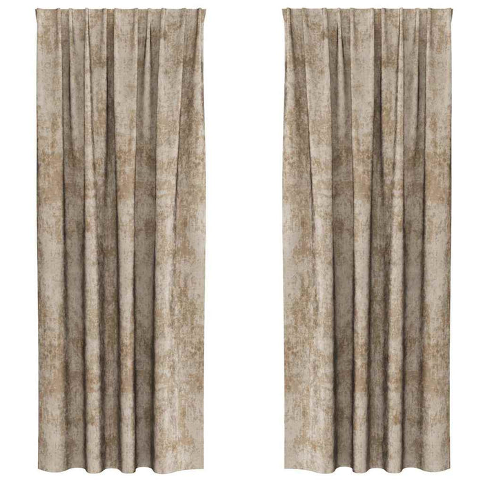 Cortine din catifea 2 pcs Șampanie 245 x 140 cm Catifea - WALTI WALTI