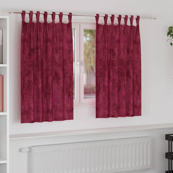 Cortine din catifea 2 pcs Roșu Vin 140 x 140 cm Catifea - WALTI WALTI