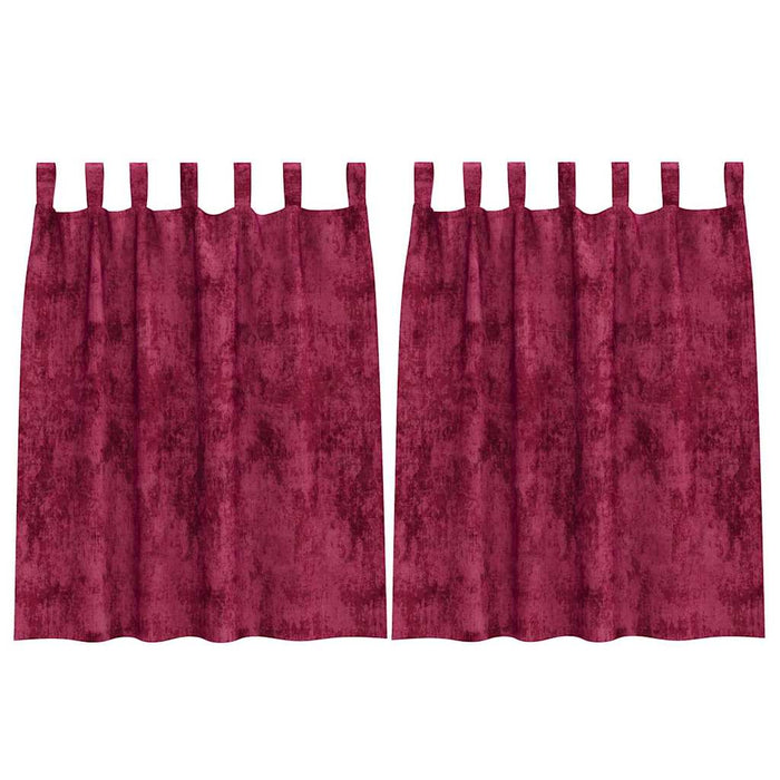 Cortine din catifea 2 pcs Roșu Vin 140 x 140 cm Catifea - WALTI WALTI