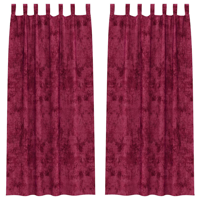 Cortine din catifea cu perdele 2 pcs bordo 225 x 140 cm Catifea - WALTI WALTI