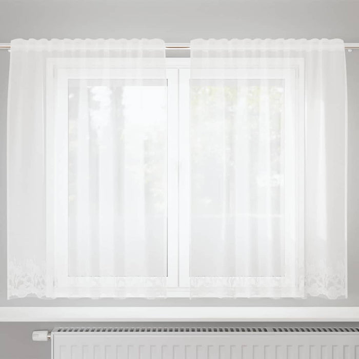 Cortină din Dantelă cu perdele Alb 150 x 160 cm Poliester - WALTI WALTI