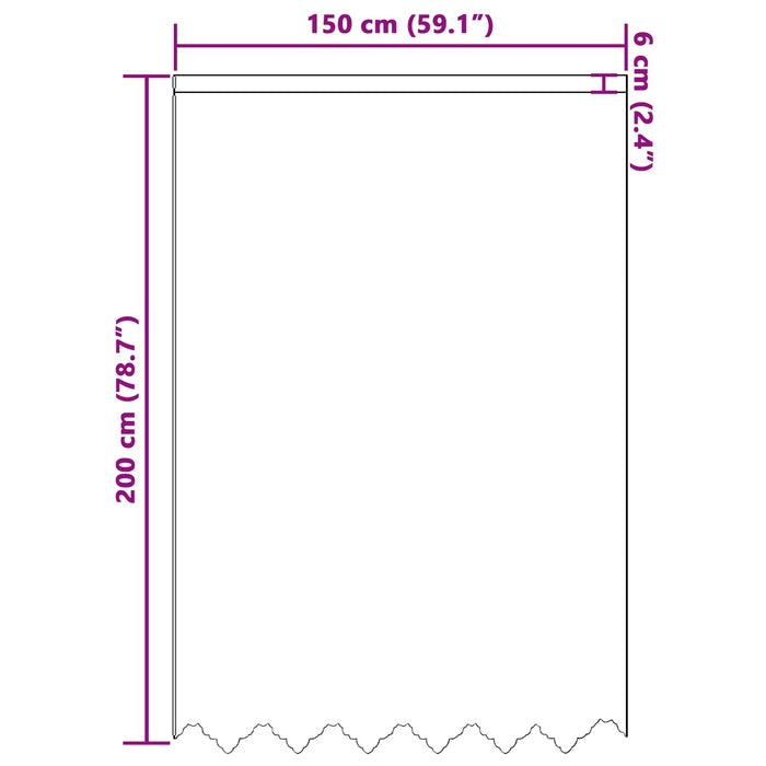 Cortină din Dantelă cu perdele Alb 200 x 150 cm Poliester - WALTI WALTI