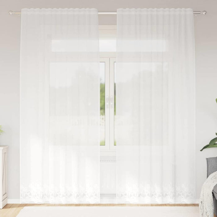 Cortină din Dantelă cu perdele Alb 150 x 240 cm Poliester - WALTI WALTI