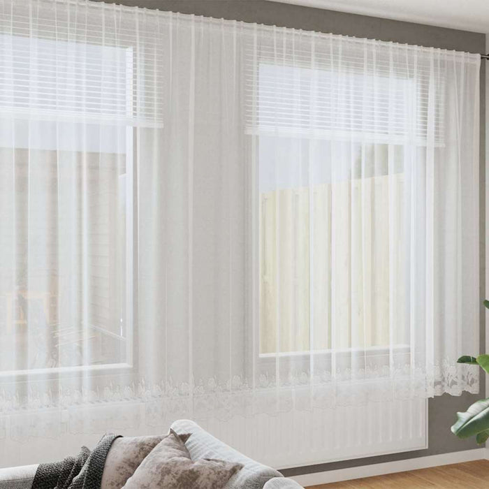 Cortină din Dantelă cu perdele Alb 900 x 240 cm Poliester - WALTI WALTI