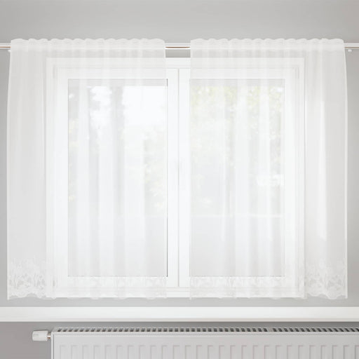 Cortină din Dantelă cu perdele Alb 140 x 150 cm Poliester - WALTI WALTI