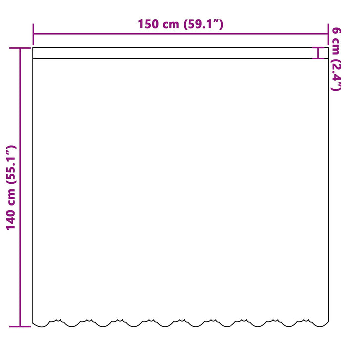 Cortină din Dantelă cu perdele Alb 140 x 150 cm Poliester WALTI