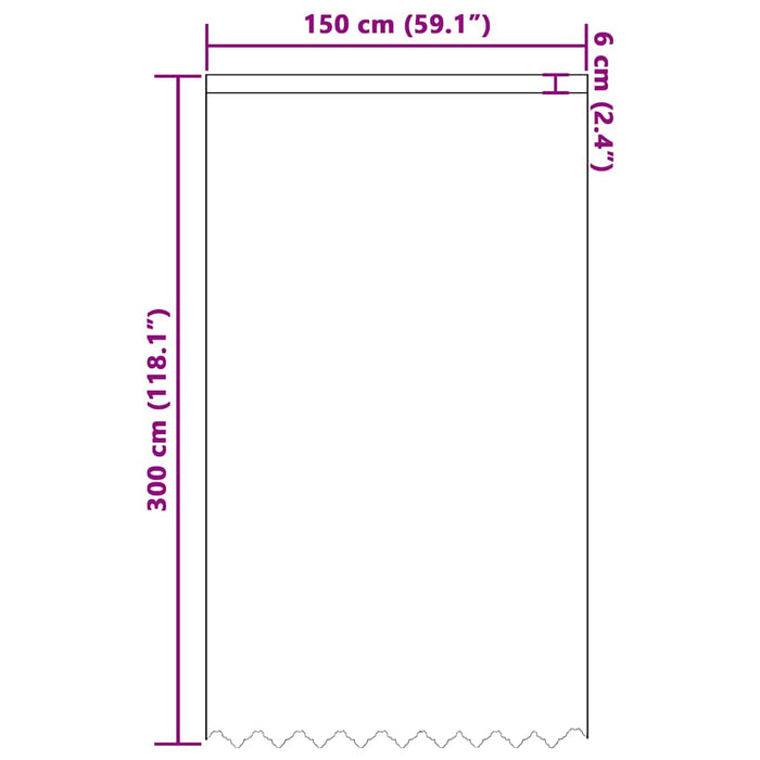 Perdele cu perdele Alb 150 x 300 cm Poliester - WALTI WALTI