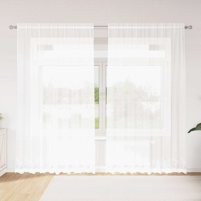 Cortină din Dantelă cu perdele Alb 240 x 200 cm Poliester WALTI