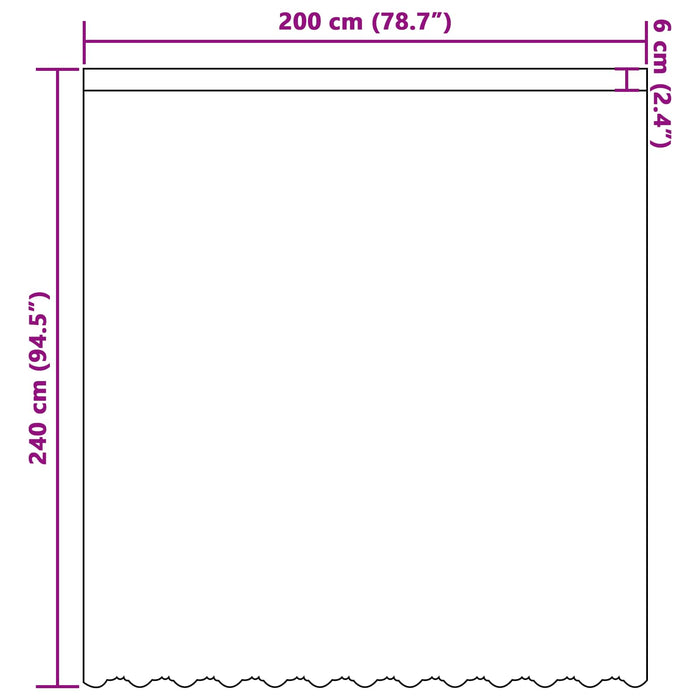 Cortină din Dantelă cu perdele Alb 240 x 200 cm Poliester WALTI