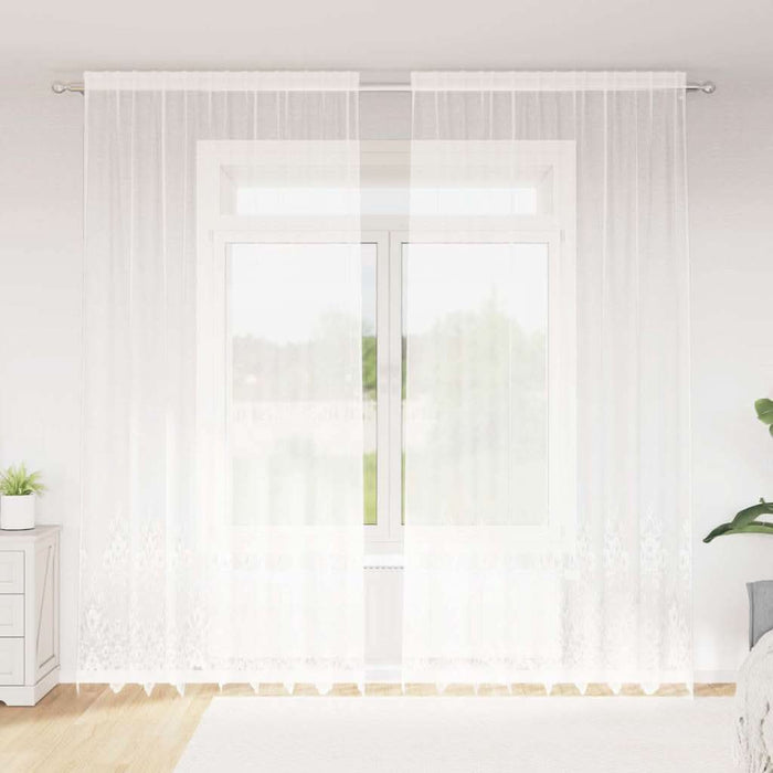 Perdele cu perdele Floral Alb 200 x 280 cm Poliester - WALTI WALTI