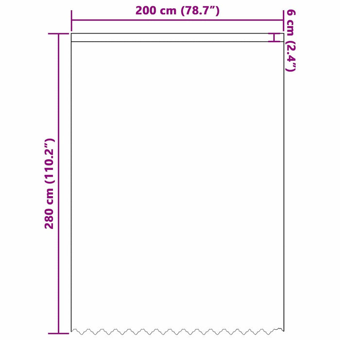 Perdele cu perdele Floral Alb 200 x 280 cm Poliester - WALTI WALTI