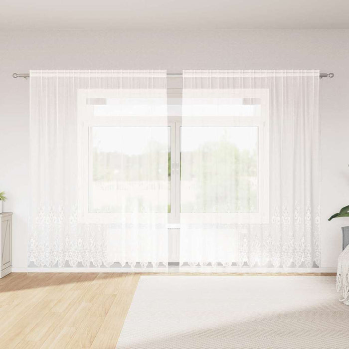 Cortină din Dantelă cu perdele Alb 300 x 245 cm Poliester - WALTI WALTI